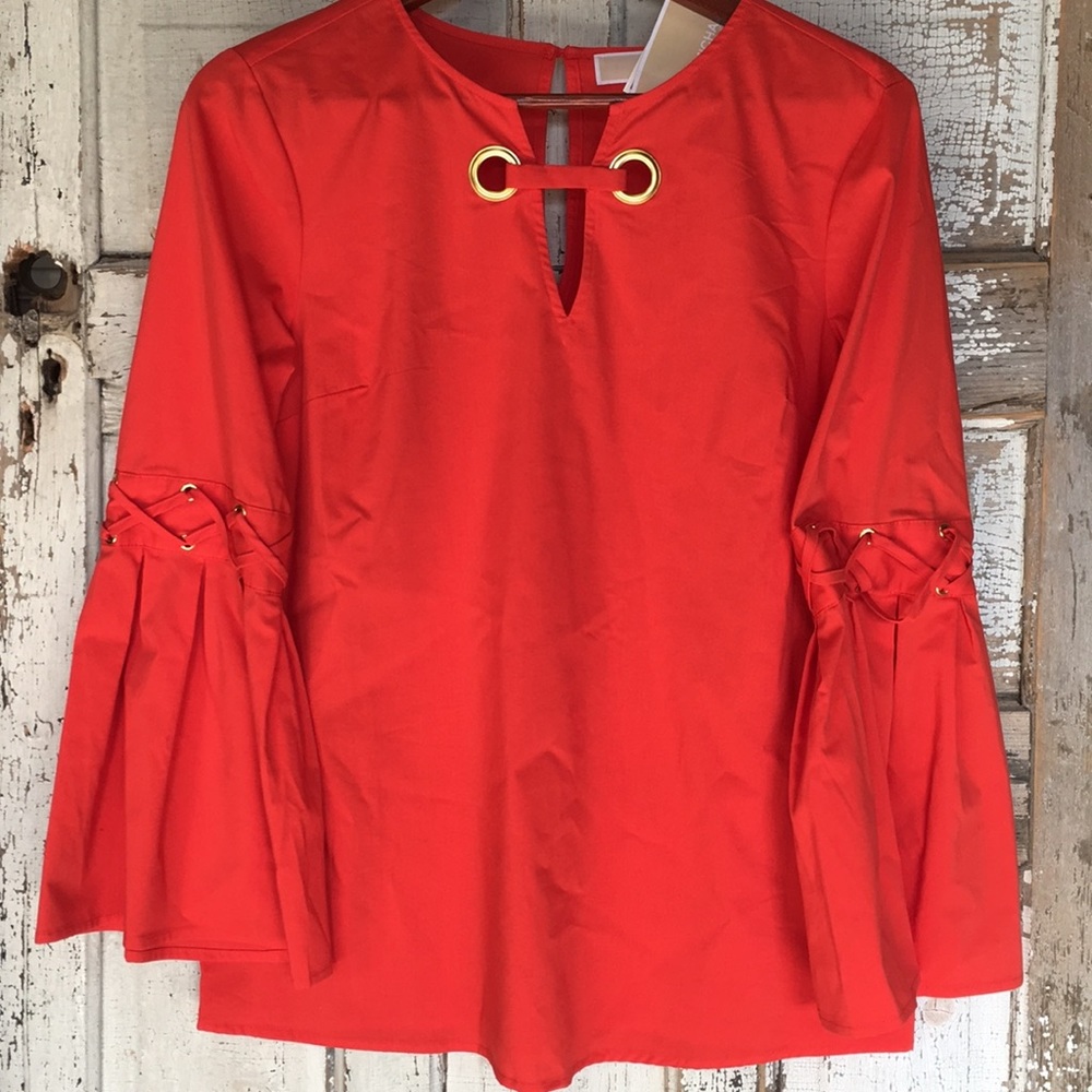 NWT Michael Kors Bell Sleeved Top w/ Great Details